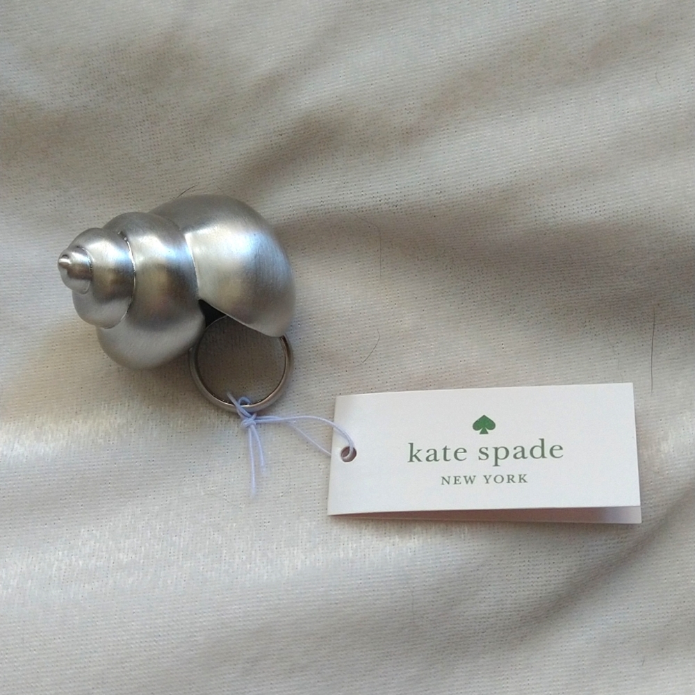 Kate Spade under the sea silver statement ring in size 5 NWT